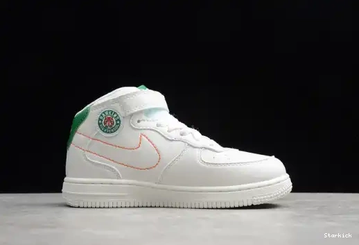 Orange Nike Green Kids Mid 1 Air Force 314193-100 07 White 0701